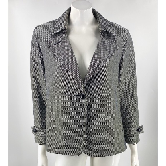 Talbots Jackets & Blazers - Talbots Blazer 14 Black White Pincheck One Button